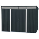 Abri en métal anthracite avec puits de lumière Skylight 4,84m² DURAMAX + kit ancrage