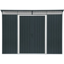 Abri en métal anthracite avec puits de lumière Skylight 4,84m² DURAMAX + kit ancrage