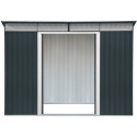 Abri en métal anthracite avec puits de lumière Skylight 4,84m² DURAMAX + kit ancrage