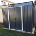 Abri en métal anthracite avec puits de lumière Skylight 4,84m² DURAMAX + kit ancrage