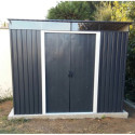 Abri en métal anthracite avec puits de lumière Skylight 4,84m² DURAMAX + kit ancrage