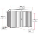 Abri en métal anthracite avec puits de lumière Skylight 4,84m² DURAMAX + kit ancrage