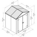 Abri de jardin RUBICON 2,8m² en aluminium et polycarbonate - Palram