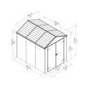 Abri de jardin RUBICON 4,2m² en aluminium et polycarbonate - Palram