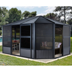 Pavillon Charlestone 384x384cm en aluminium et acier galvanisé - SOJAG	
