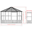 Pavillon Charlestone 384x384cm en aluminium et acier galvanisé - SOJAG	