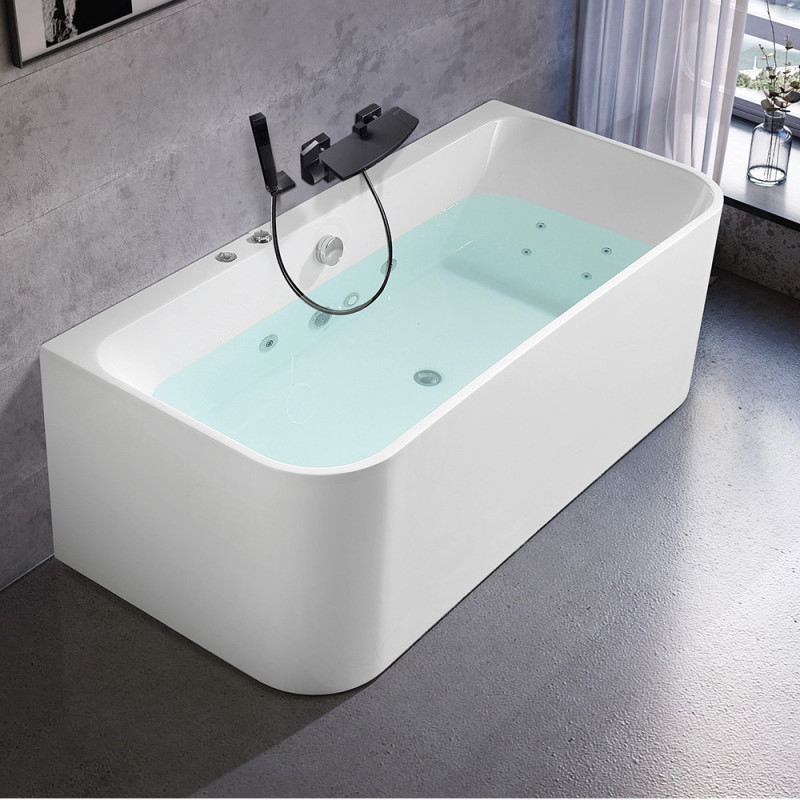 Baignoire balnéo tablier inclus - blanc mat -  Matthia - DOCCELLI