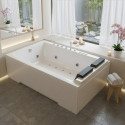 Baignoire balnéo duo antidérapante - robinetterie + tablier + coussins - 185x120cm - Inaya  - DOCCELLI 