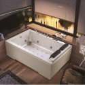 Baignoire balnéo duo antidérapante - robinetterie + tablier + coussins - 185x120cm - Inaya  - DOCCELLI 