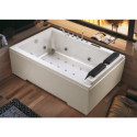 Baignoire balnéo duo antidérapante - robinetterie + tablier + coussins - 185x120cm - Inaya  - DOCCELLI 