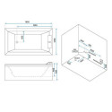 Baignoire balnéo duo antidérapante - robinetterie + tablier + coussins - 185x120cm - Inaya  - DOCCELLI 