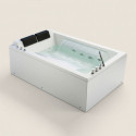 Baignoire balnéo duo antidérapante - système air 1500W + eau - jet cascade - 185x120cm - Aysel - DOCCELLI 