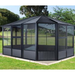 Pavillon Charlestone 384x489cm en aluminium et acier galvanisé - SOJAG