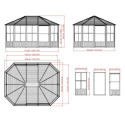 Pavillon Charlestone 384x489cm en aluminium et acier galvanisé - SOJAG