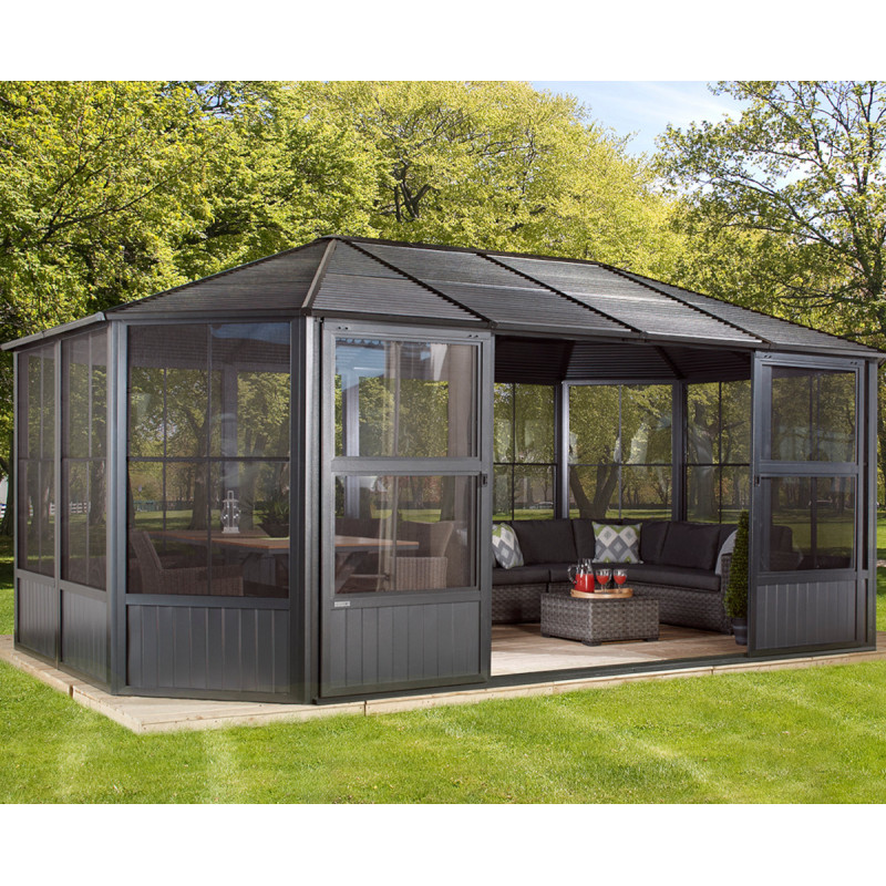 Pavillon Charlestone 384x594cm en aluminium et acier galvanisé - SOJAG	