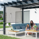 Pergola Yamba 14,6m² en aluminium anthracite avec store rétractable - SOJAG