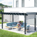 Pergola Yamba 14,6m² en aluminium anthracite avec store rétractable - SOJAG