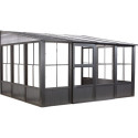Pavillon adossé Charlestone 309x404cm en aluminium et acier galvanisé - SOJAG