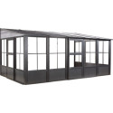 Pavillon adossé Charlestone 309x502cm en aluminium et acier galvanisé - SOJAG