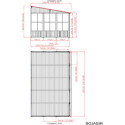 Pavillon adossé Charlestone 309x502cm en aluminium et acier galvanisé - SOJAG