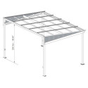 Tonnelle adossée St. Barth 363x298cm en aluminium et polycarbonate 8mm - SOJAG