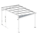Tonnelle adossée St. Barth 424x296cm en aluminium et polycarbonate 8mm - SOJAG