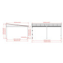 Tonnelle adossée St. Barth 484x363cm en aluminium et polycarbonate 8mm - SOJAG