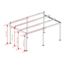 Tonnelle adossée St. Barth 484x363cm en aluminium et polycarbonate 8mm - SOJAG