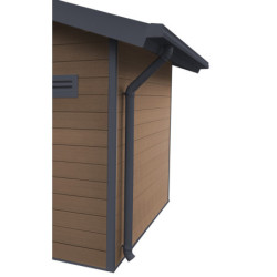 Kit gouttières anthracite - pack prêt à la pose pour abri PREMIUM Woodlife Garden 20m² double pentes