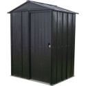 Abri de jardin 1,5m² toit double pente en acier galvanisé anthracite Spacemaker