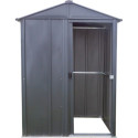 Abri de jardin 1,5m² toit double pente en acier galvanisé anthracite Spacemaker