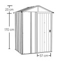 Abri de jardin 1,5m² toit double pente en acier galvanisé anthracite Spacemaker