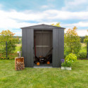 Abri de jardin 2,5m² toit double pente en acier galvanisé anthracite Spacemaker