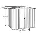 Abri de jardin 2,5m² toit double pente en acier galvanisé anthracite Spacemaker