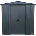 Abri de jardin 2,5m² toit double pente en acier galvanisé anthracite Spacemaker