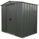 Abri de jardin 2,5m² toit double pente en acier galvanisé anthracite Spacemaker