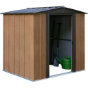 Abri de jardin 2,93m² toit double pente en acier galvanisé aspect bois Spacemaker