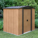Abri de jardin 2,93m² toit double pente en acier galvanisé aspect bois Spacemaker