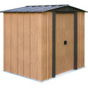 Abri de jardin 2,93m² toit double pente en acier galvanisé aspect bois Spacemaker