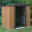 Abri de jardin 2,93m² toit double pente en acier galvanisé aspect bois Spacemaker