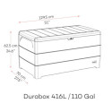 Coffre de rangement en résine anthracite 416L Durabox – DURAMAX