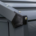 Abri de jardin 3,5m² adossé en acier galvanisé anthracite Spacemaker