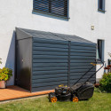 Abri de jardin 3,5m² adossé en acier galvanisé anthracite Spacemaker