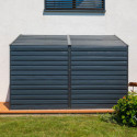 Abri de jardin 3,5m² adossé en acier galvanisé anthracite Spacemaker