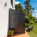 Abri de jardin 2,4m² adossé en acier galvanisé anthracite Spacemaker