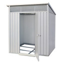 Abri de jardin en métal gris 3,92m² - DURAMAX + kit d'ancrage + kit de fondation
