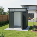 Abri de jardin en métal anthracite 3,92m² + kit d'ancrage + kit de fondation  DURAMAX