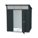Abri de jardin en métal anthracite 3,92m² - DURAMAX + kit d'ancrage + kit de fondation