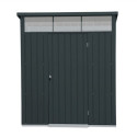 Abri de jardin en métal anthracite 3,92m² - DURAMAX + kit d'ancrage + kit de fondation