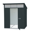 Abri de jardin en métal anthracite 3,92m² - DURAMAX + kit d'ancrage + kit de fondation